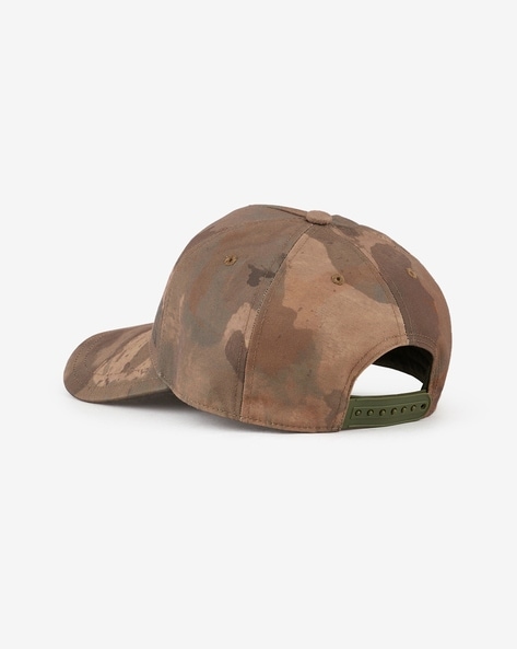 ARMANI EXCHANGE Men Camouflage Baseball Hat with Logo Print For Men (Brown, OS)