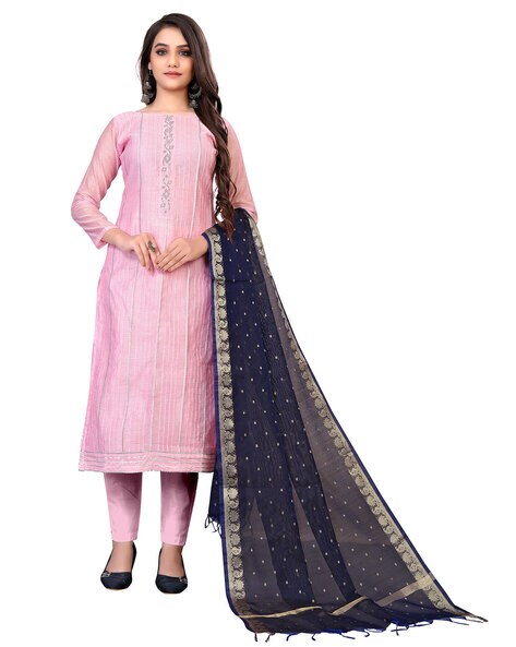 Lace Unstitched Dress Material Price in India