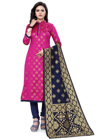 Brocade Unstitched Dress Material Price in India