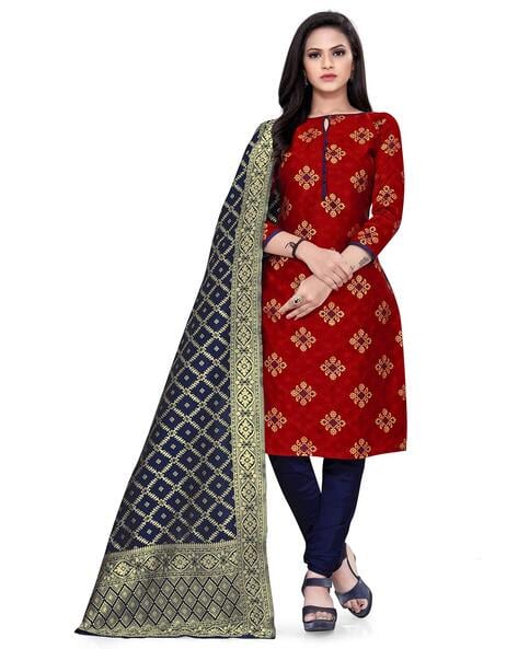 Brocade Unstitched Dress Material Price in India