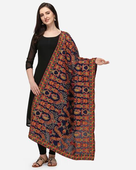 Floral Embroidered Dupatta Price in India