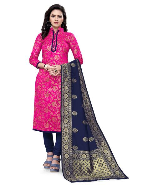 Brocade Unstitched Dress Material Price in India