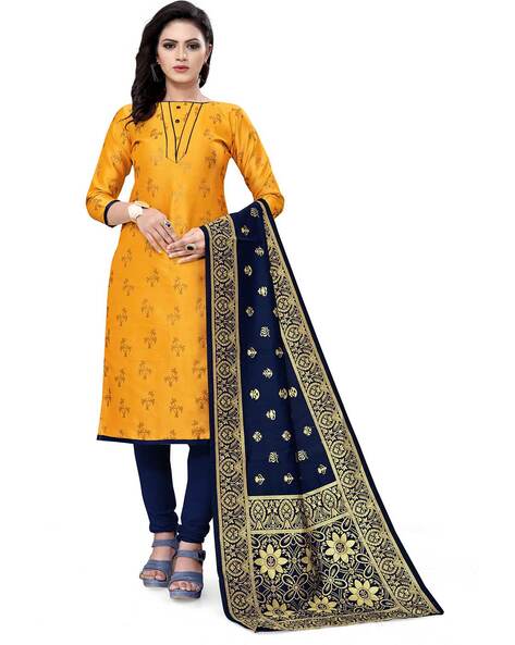 Brocade Unstitched Dress Material Price in India