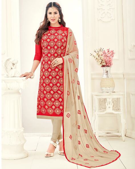 Unstitched Dress Material with Dupatta Price in India