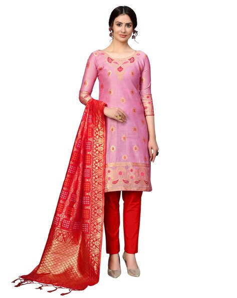 Floral Unstitched Dress Material Price in India