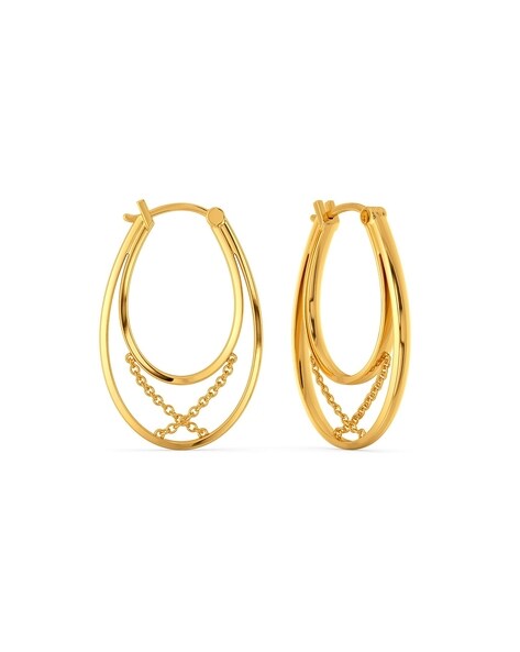 Gold earrings with pore to the ear | JewelryAndGems.eu