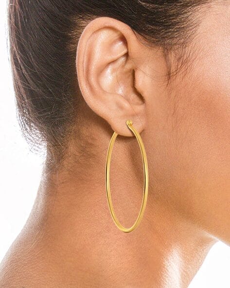 Yellow Gold Thick Twisted Round Hoop Earrings - 1'' Inch Diameter – Tilo  Jewelry®