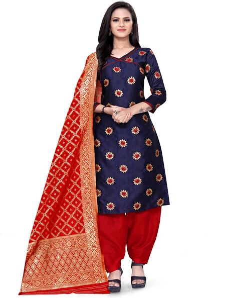 Brocade Unstitched Dress Material Price in India