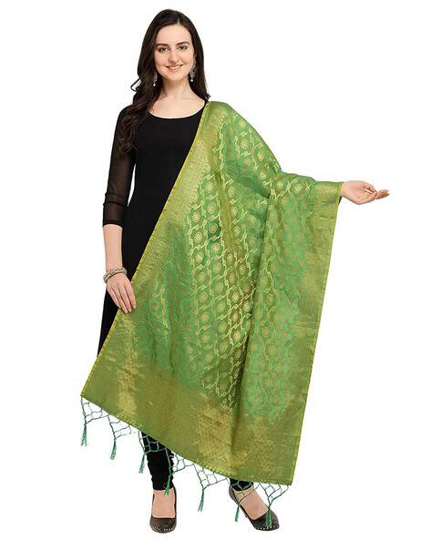 Zari Woven Banarasi Silk Dupatta Price in India