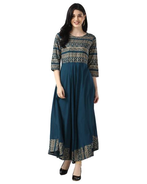 Buy Indigo Kurtis u0026 Tunics for Women by Sitaram Designer Online | Ajio.com