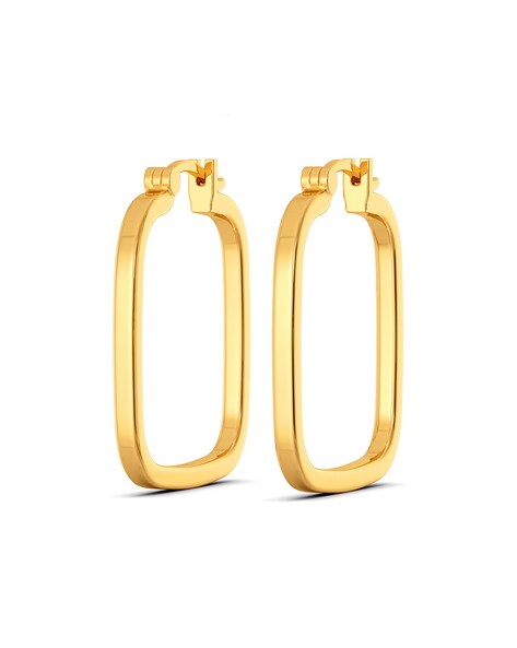 Buy Gold Geometric Square Earrings Square Hoop Earrings Medium Online in  India - Etsy