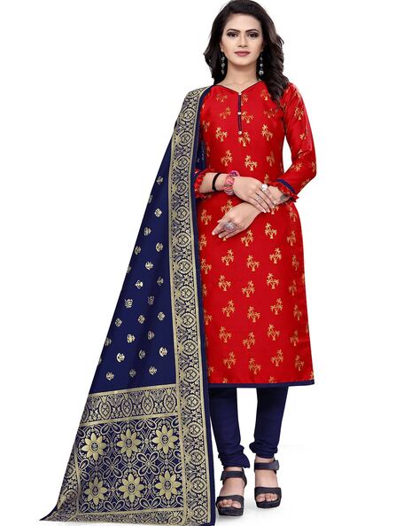 Brocade Unstitched Dress Material Price in India