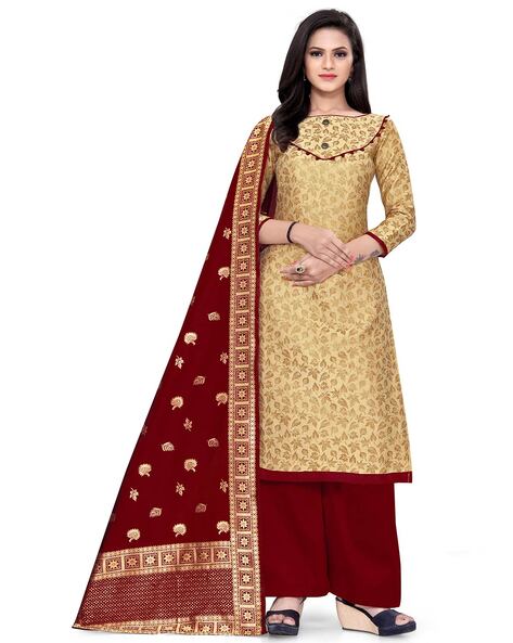 Brocade Unstitched Dress Material Price in India