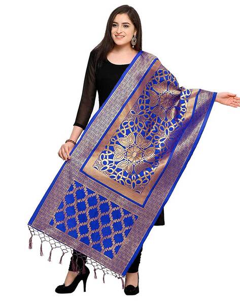 Silk Dupatta with Woven Pattern Price in India
