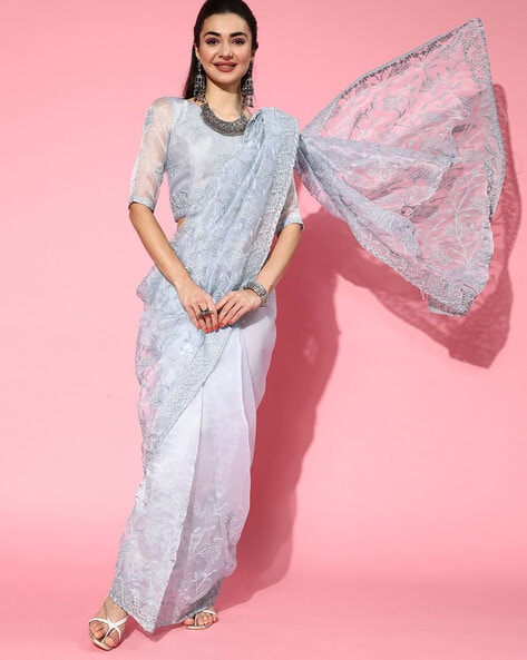 Buy Blue Sarees for Women by FOUR SEASONS Online | Ajio.com