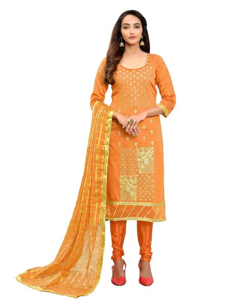 Embellished Unstitched Dress Material Price in India