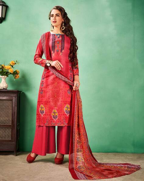 Rajnandini Women's Navy Blue Cotton Printed Unstitched Salwar Suit Material  : Amazon.in: Fashion