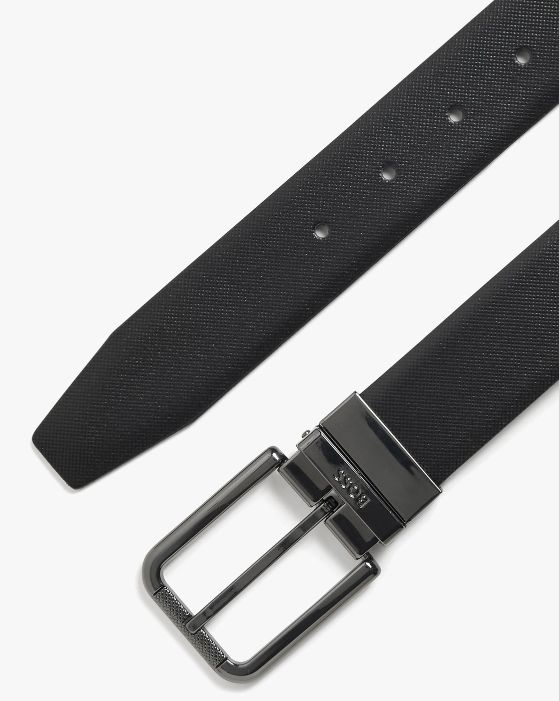 BOSS - Reversible Italian-leather belt with branded keeper