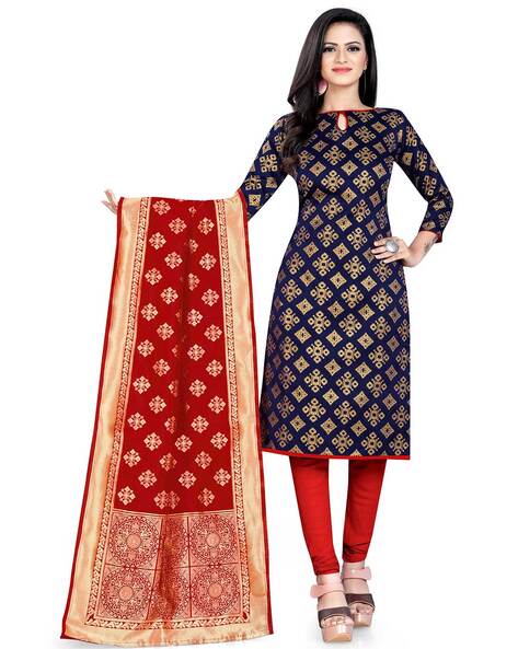 Brocade Unstitched Dress Material Price in India