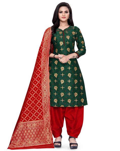 Brocade Unstitched Dress Material Price in India