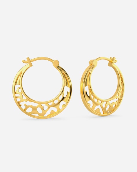 18ct Yellow Gold Pave Set Round Brilliant Cut Diamond Hoop Earrings –  Mallory