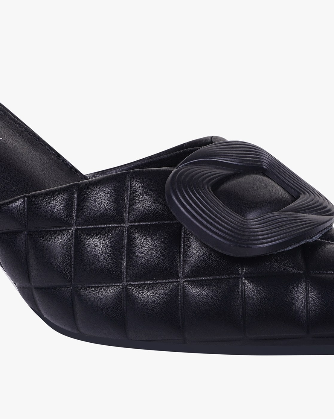 Black 2025 quilted mules