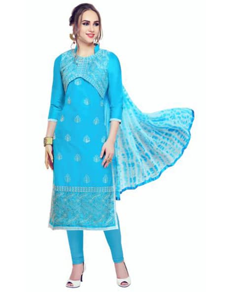 Buy Sky blue Dress Material for Women by Blissta Online | Ajio.com