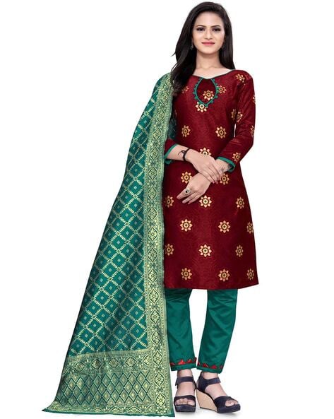 Floral Unstitched Dress Material Price in India