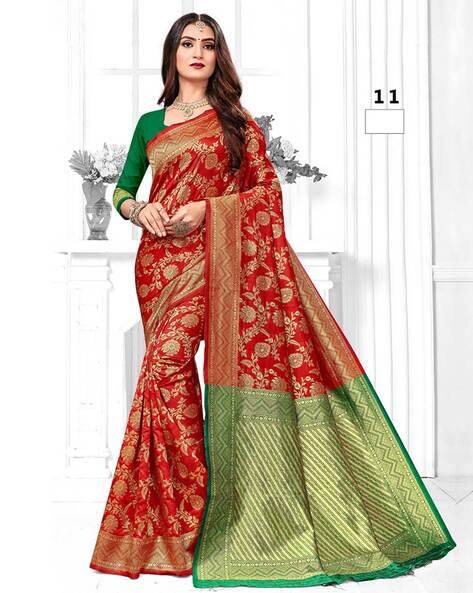 Buy Red Sarees for Women by Blissta Online | Ajio.com