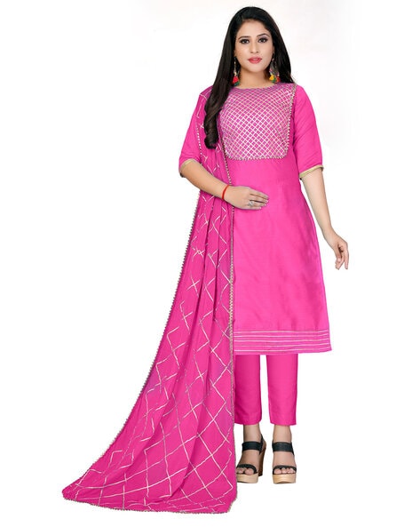 Embellished Unstitched Dress Material Price in India