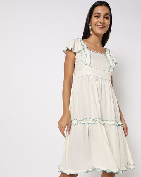Ruffled Empire Tiered Dress