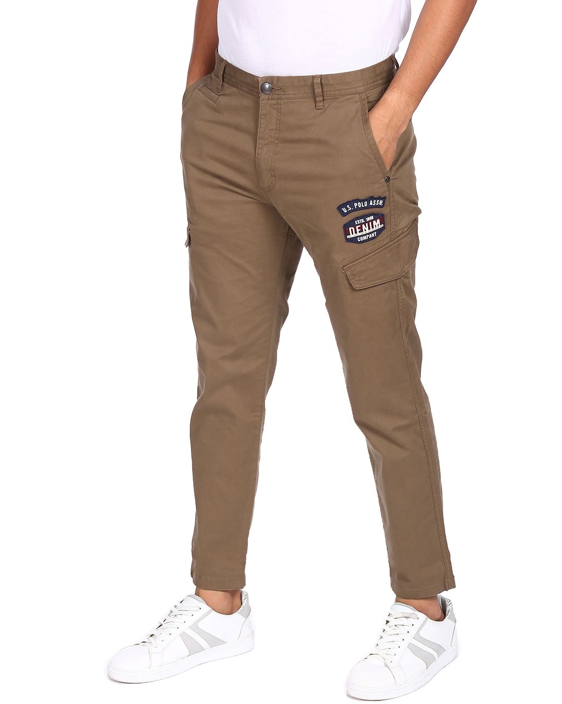 U.S. Polo Assn. Kids Brown Solid Cargo Pants