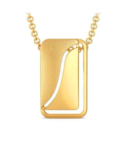 9ct Gold Personalised Raw Rectangle Pendant Necklace – Wild Fawn Jewellery