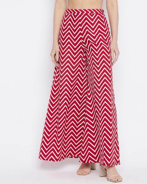 Chevron Print Flared Palazzos Price in India