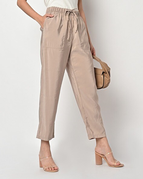 Buy Beige Trousers & Pants for Women by AND Online