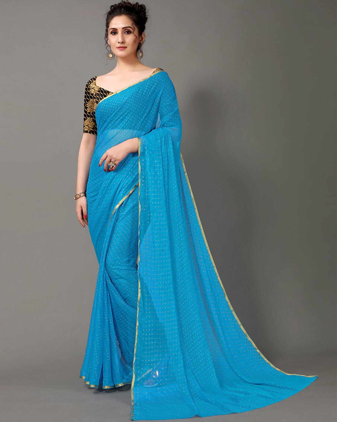 Buy Sky Blue Sarees for Women by Hritika Online | Ajio.com