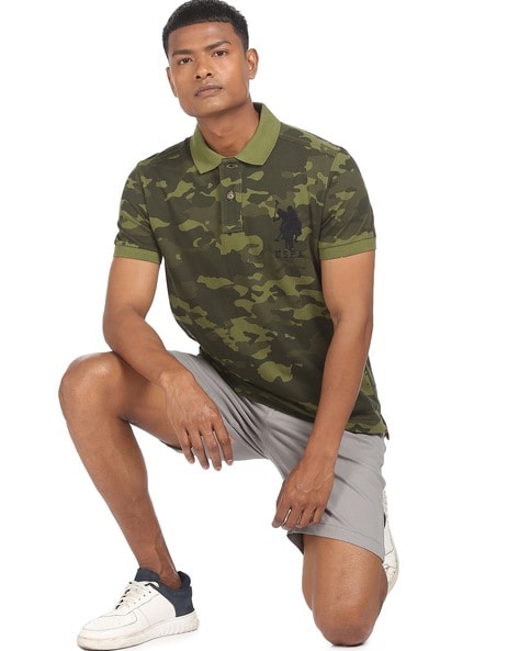 Camouflage polo 2024 t shirt