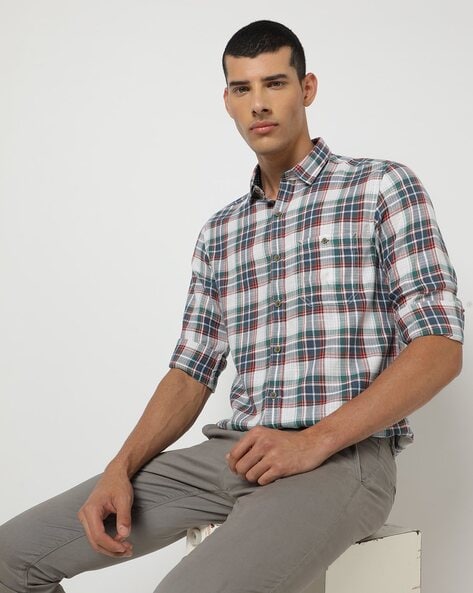 Men Checked Slim Fit Shirt