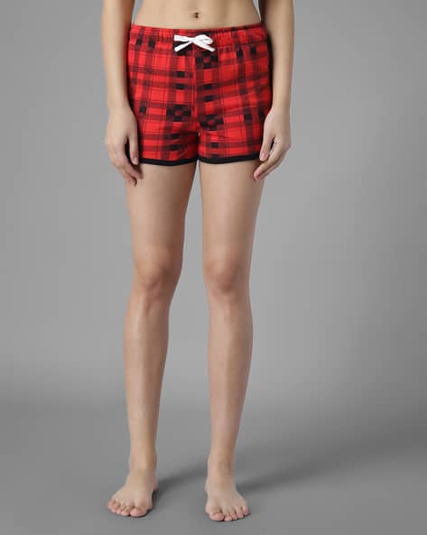 KOTTY Checked Low Rise Hot Pants