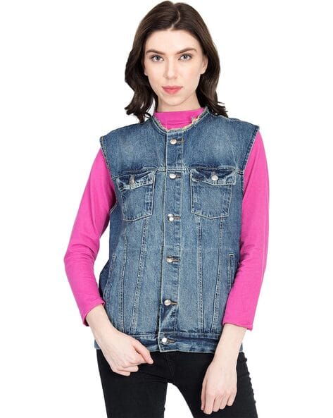 KOTTY Round-Neck Sleeveless Jacket