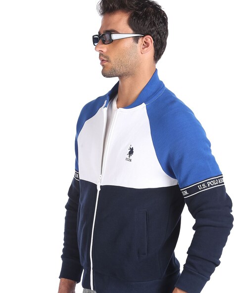 us polo white half jacket