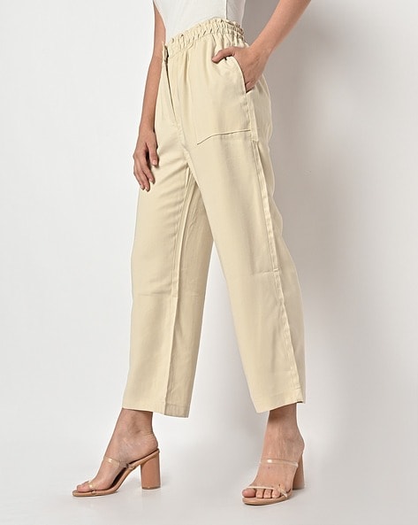 Buy Cream Trousers & Pants for Women by AND Online