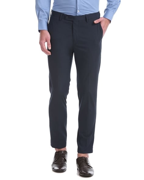 Arrow Slim Fit Flat-Front Trousers