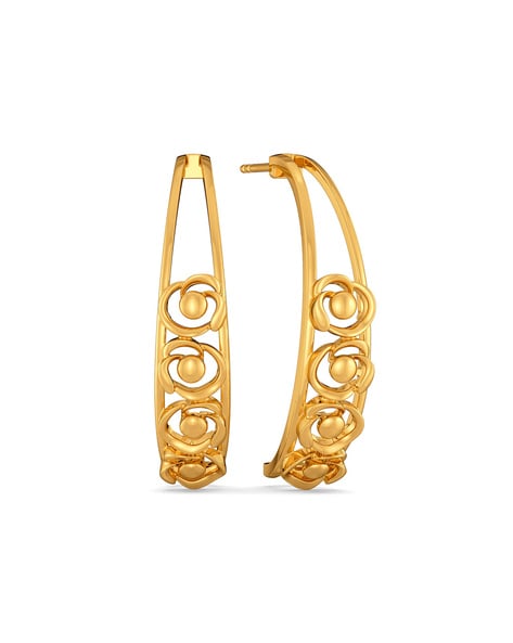 14K Yellow Gold Electroform Hoop Earrings - RioGrande