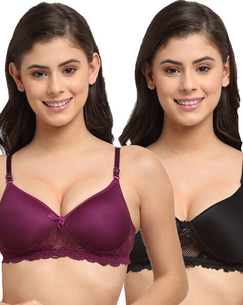 Buy Black & Purple Bras for Women by FRISKERS Online
