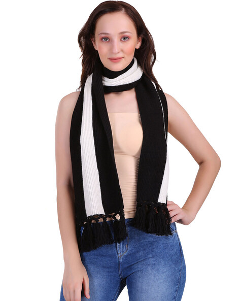 Colourblock Muffler with Tassels Price in India
