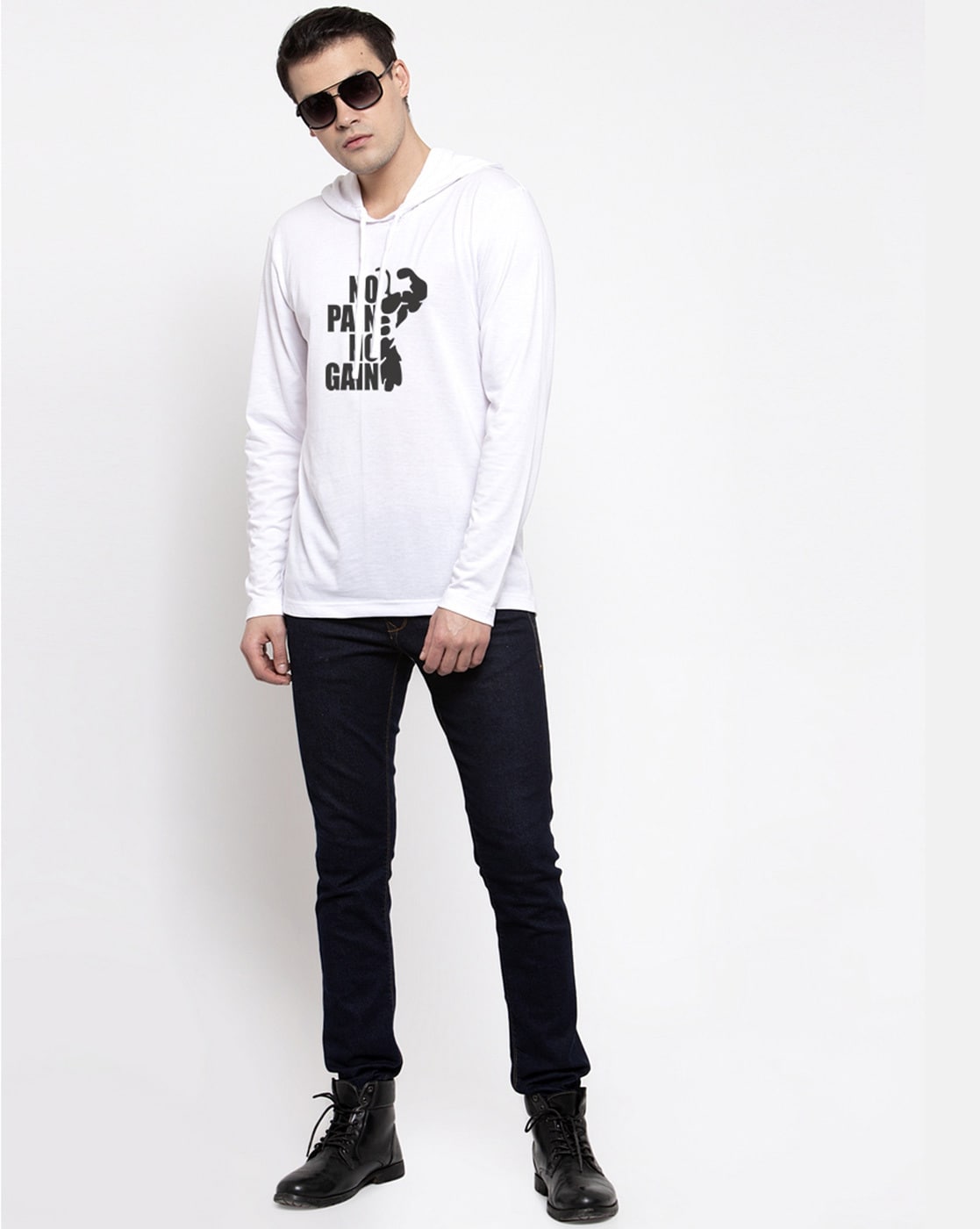 Full sleeve t top shirt with hood