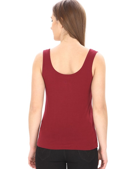 Victoria Secret Womens Pullover Tank Top Sleeveless Scoop Neck Logo Red  Size XL