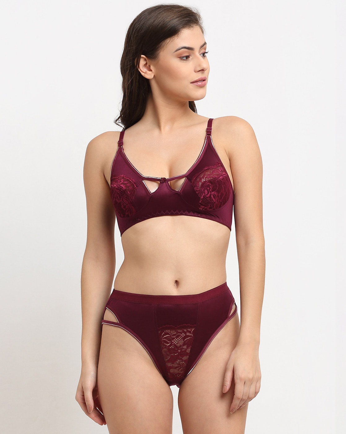 Buy LooksOMG's Lycra Bra & Panty Set in Red, Gold & Maroon Color Pack of 3  Online at Best Prices in India - JioMart.