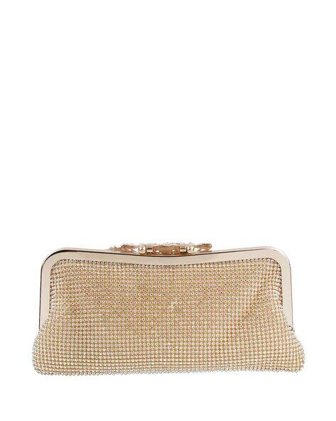MOCHI Embellished Clutch with Kiss-Lock Closure